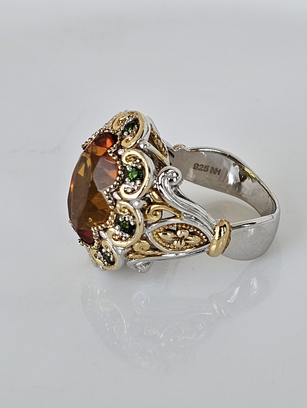 Retired Rare Gems En Vogue Rio Grande Citrine & Tsavorite Garnet Ring Size 7.5 - Picture 7 of 12